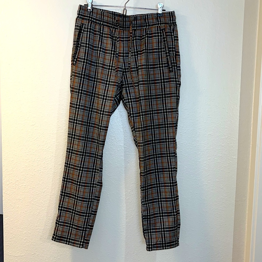 Men’s Plaid Slim Fit Pants - Size M - Picture 3 of 4